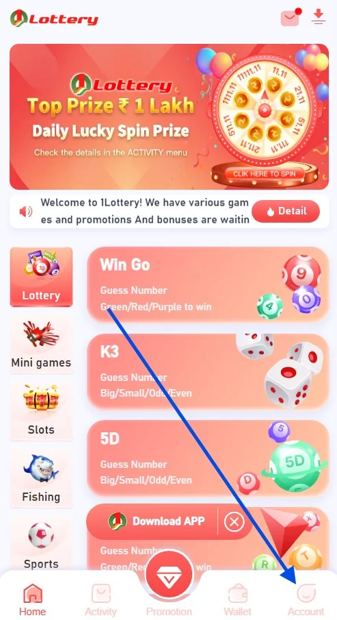 Go to the account page